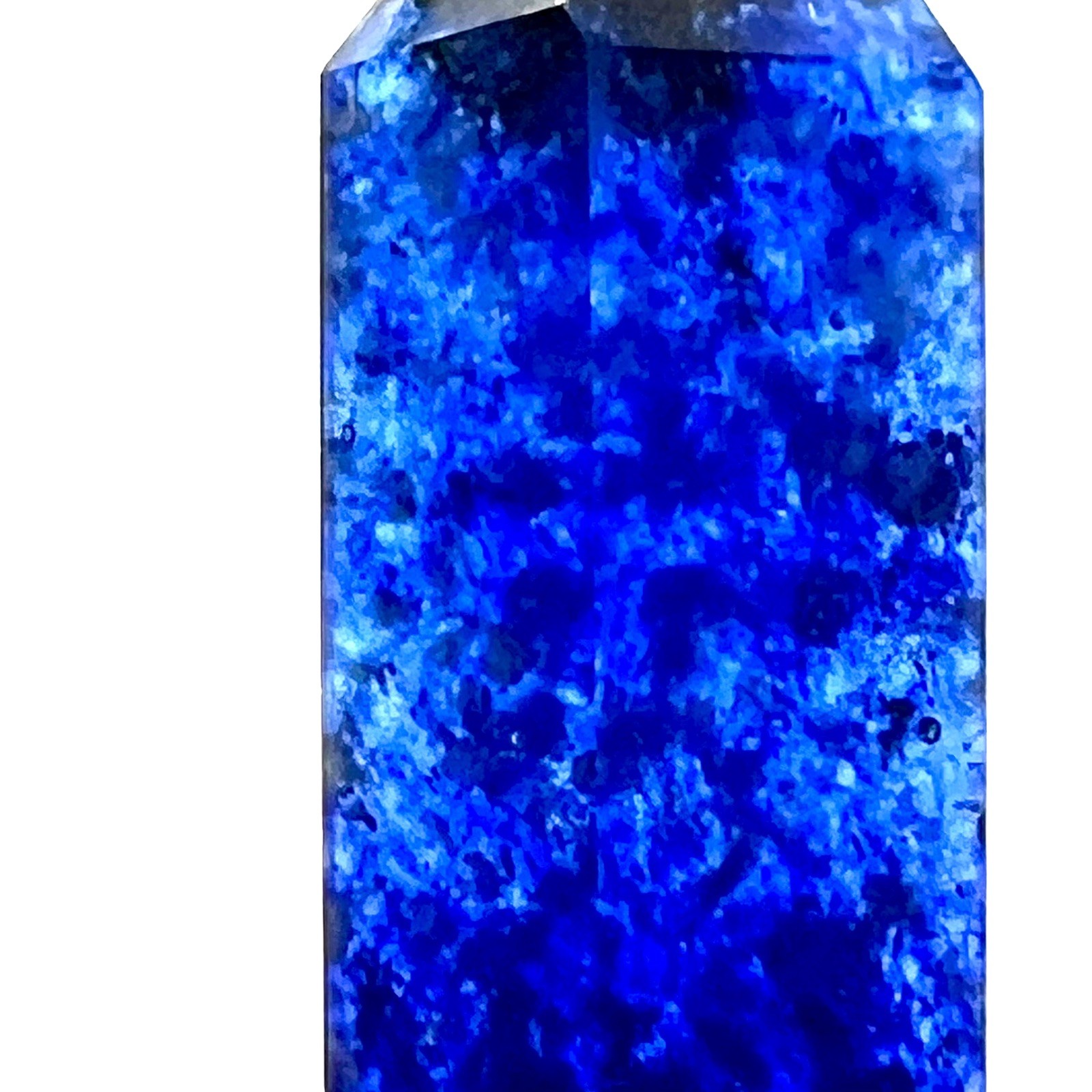 Blue Smelt Quartz Crystal Wand Reiki Double Terminated Point 90-120mm Approx 4″H