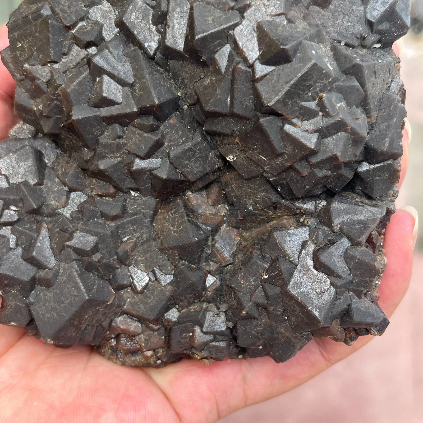 2.6LB Rare Natural Green Garnet Cube Crystal Cluster Mineral Specimen