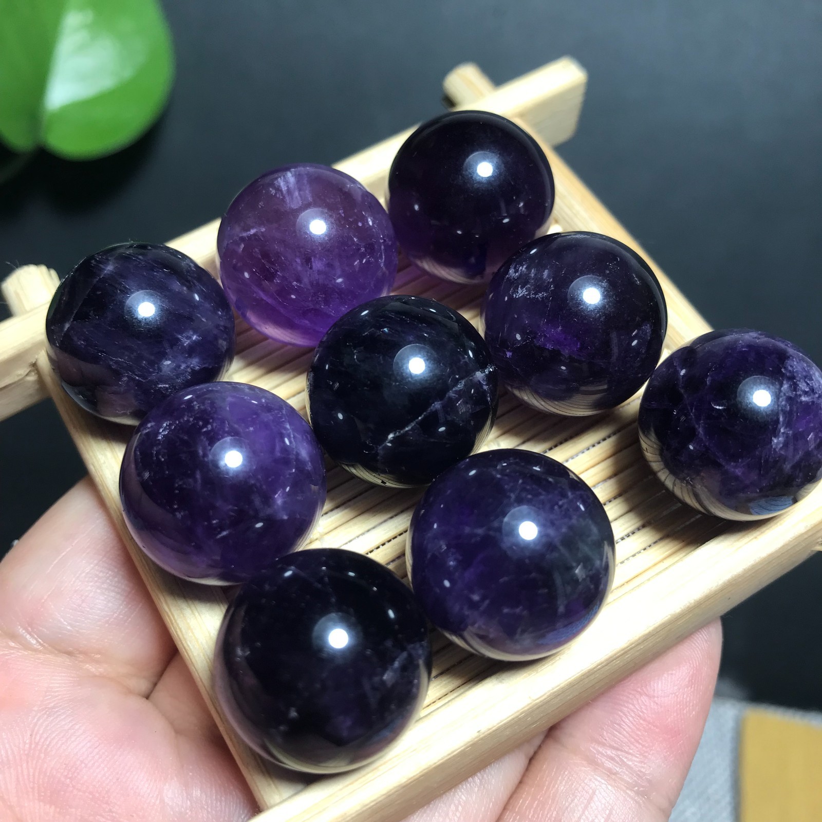 100pcs 14mm Natural Dreamy Amethyst Sphere Quartz Crystal Ball