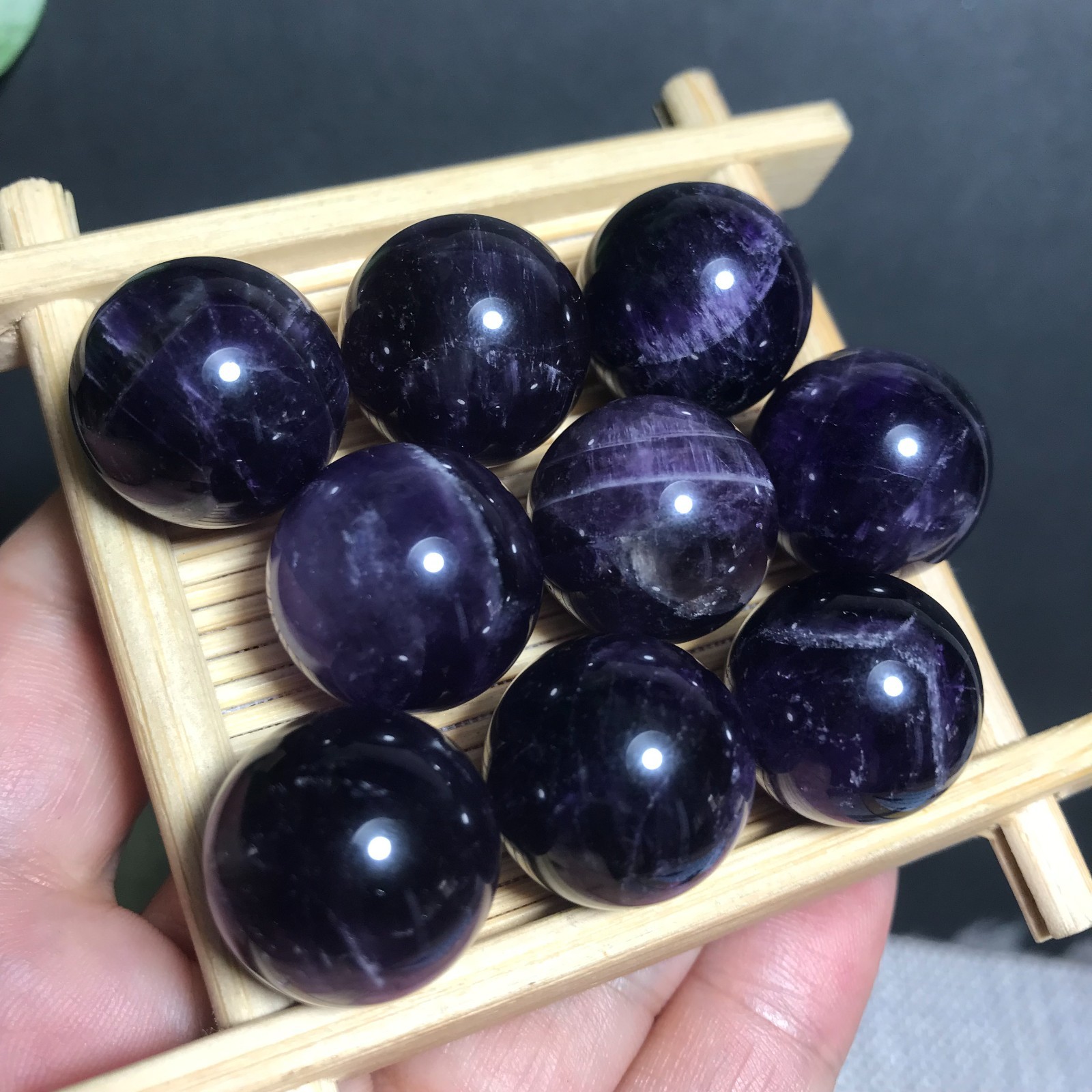 100pcs 14mm Natural Dreamy Amethyst Sphere Quartz Crystal Ball
