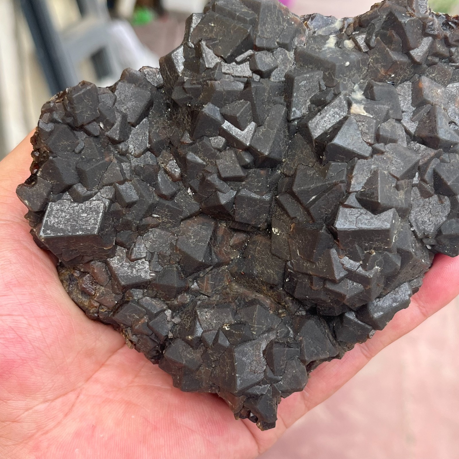 2.6LB Rare Natural Green Garnet Cube Crystal Cluster Mineral Specimen