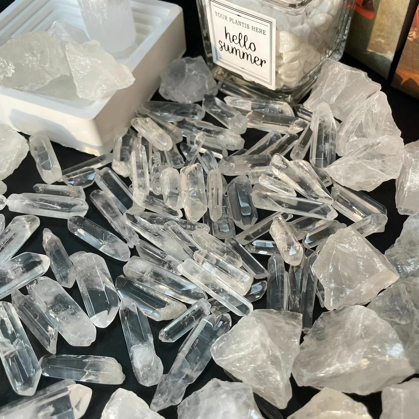 DUQGUHO Clear Quartz Crystals Points Bulk Healing Crystal 0.4-1.18″#0.22 Lb