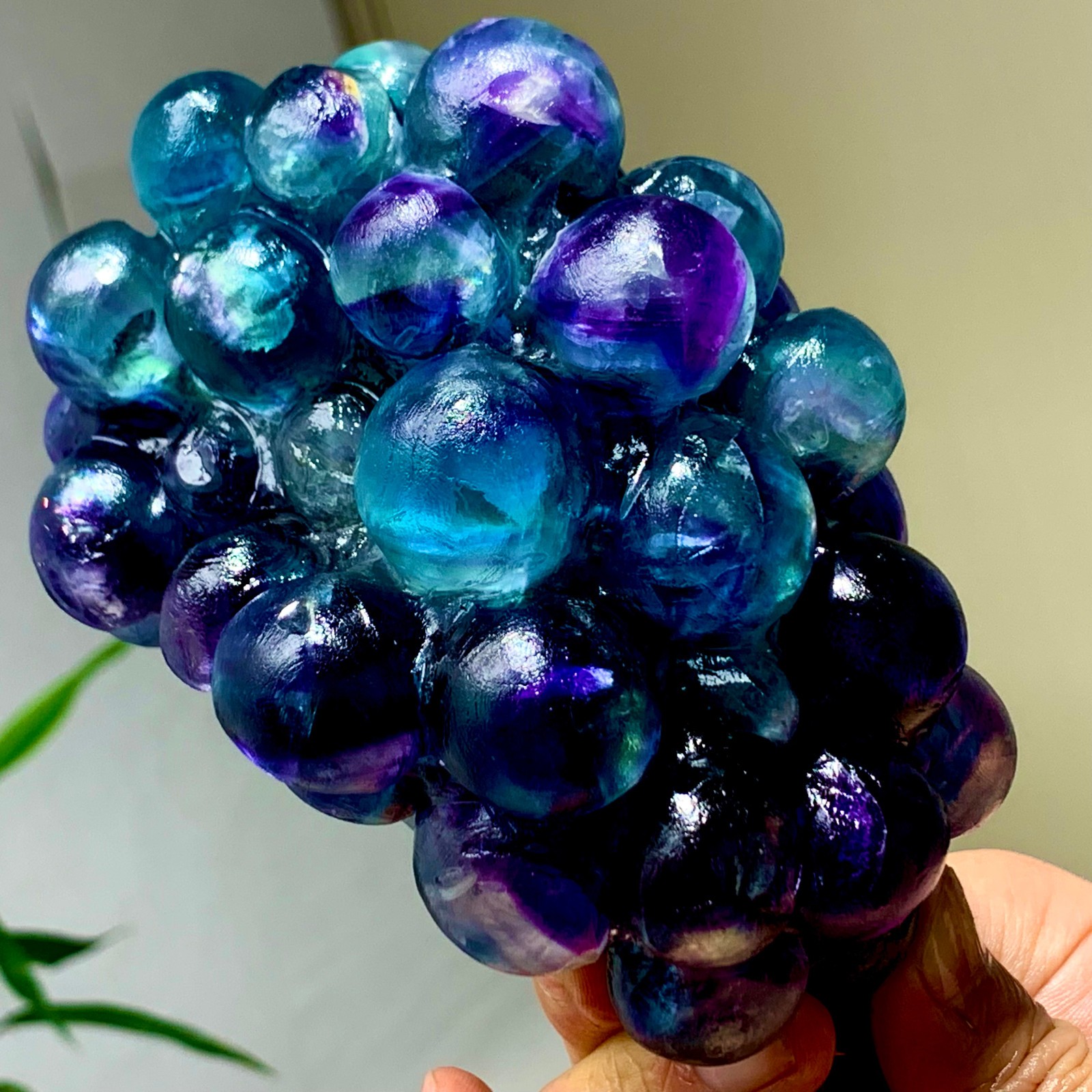 1.92LB Natural deep purple-green grape shape Crystal Madagascar mineral