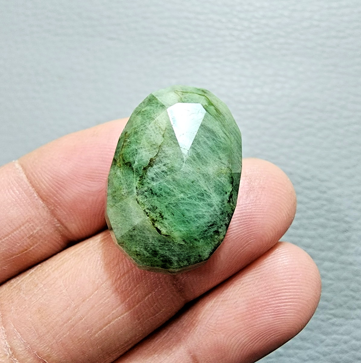 50.20 Crt Natural Green Brazilian Emerald Faceted Loose Gemstone Jewelry Making