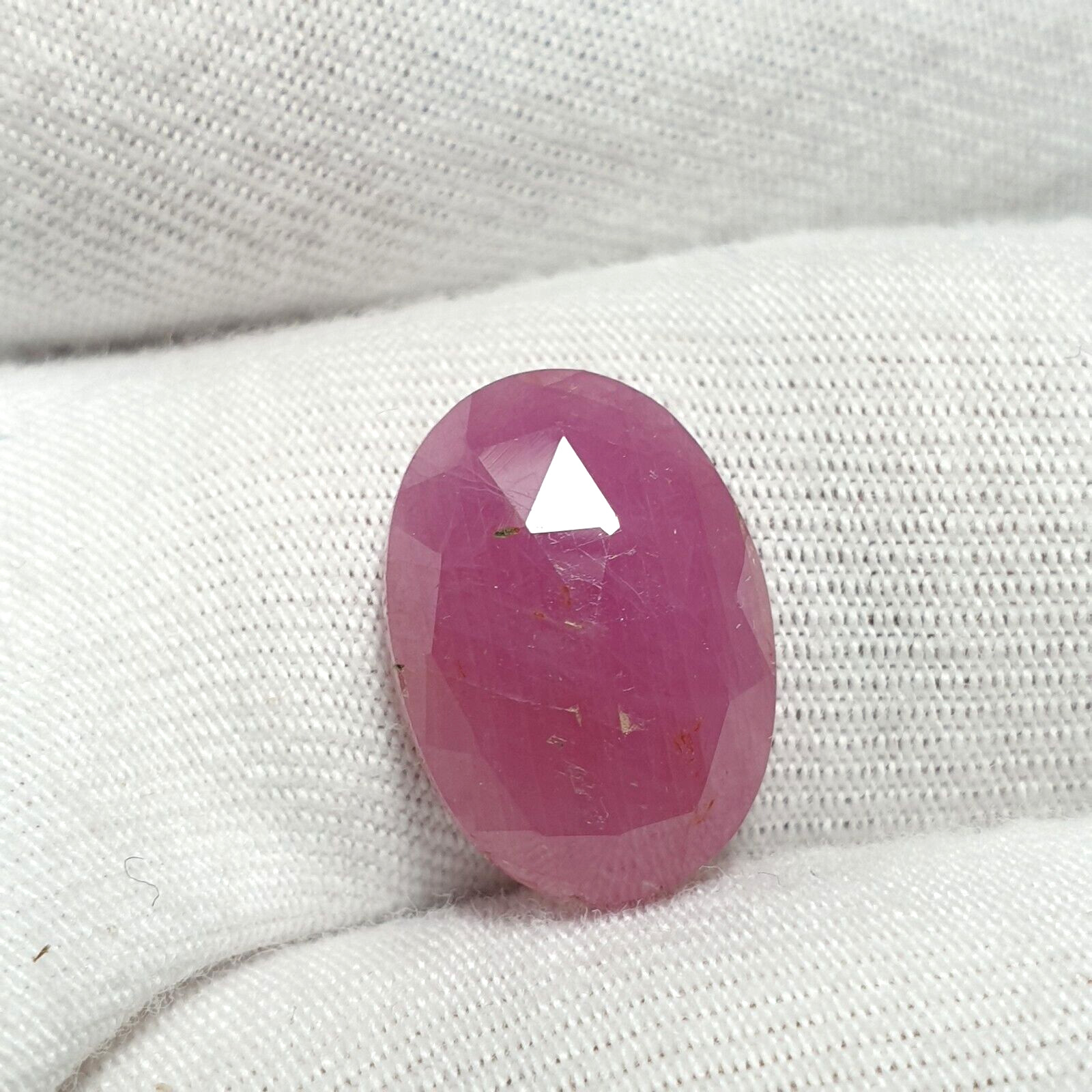100% Natural Pink Sapphire Oval Shape 10.50×14.50 MM Slice Faceted Cut 7.35