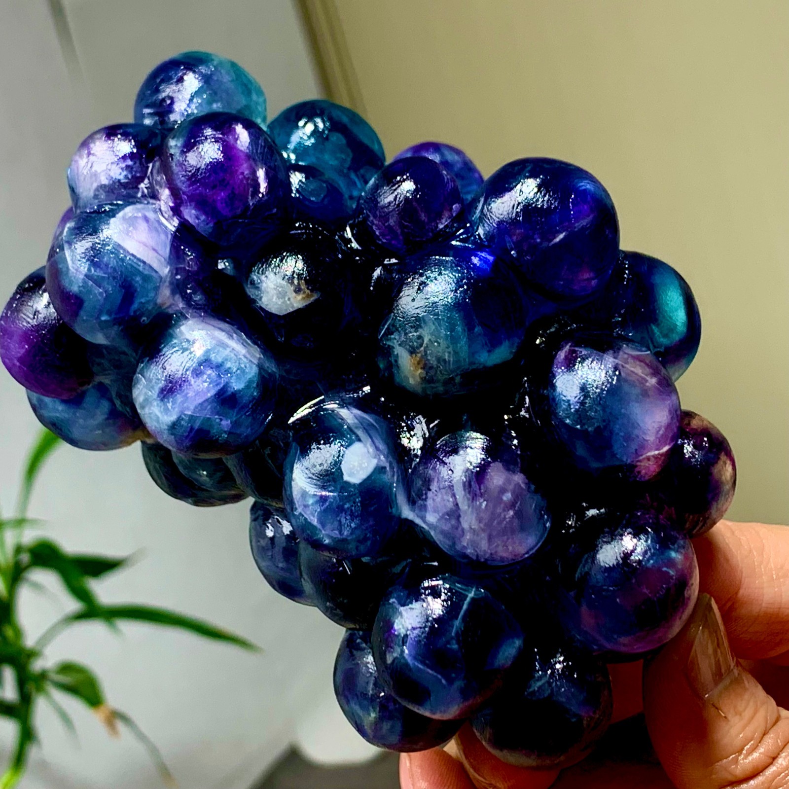 1.92LB Natural deep purple-green grape shape Crystal Madagascar mineral