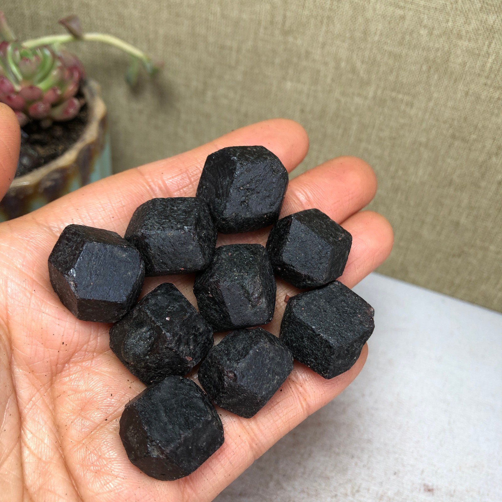 9pcs Natural garnet gemstone rough Raw Crystal original specimens 124g A3275