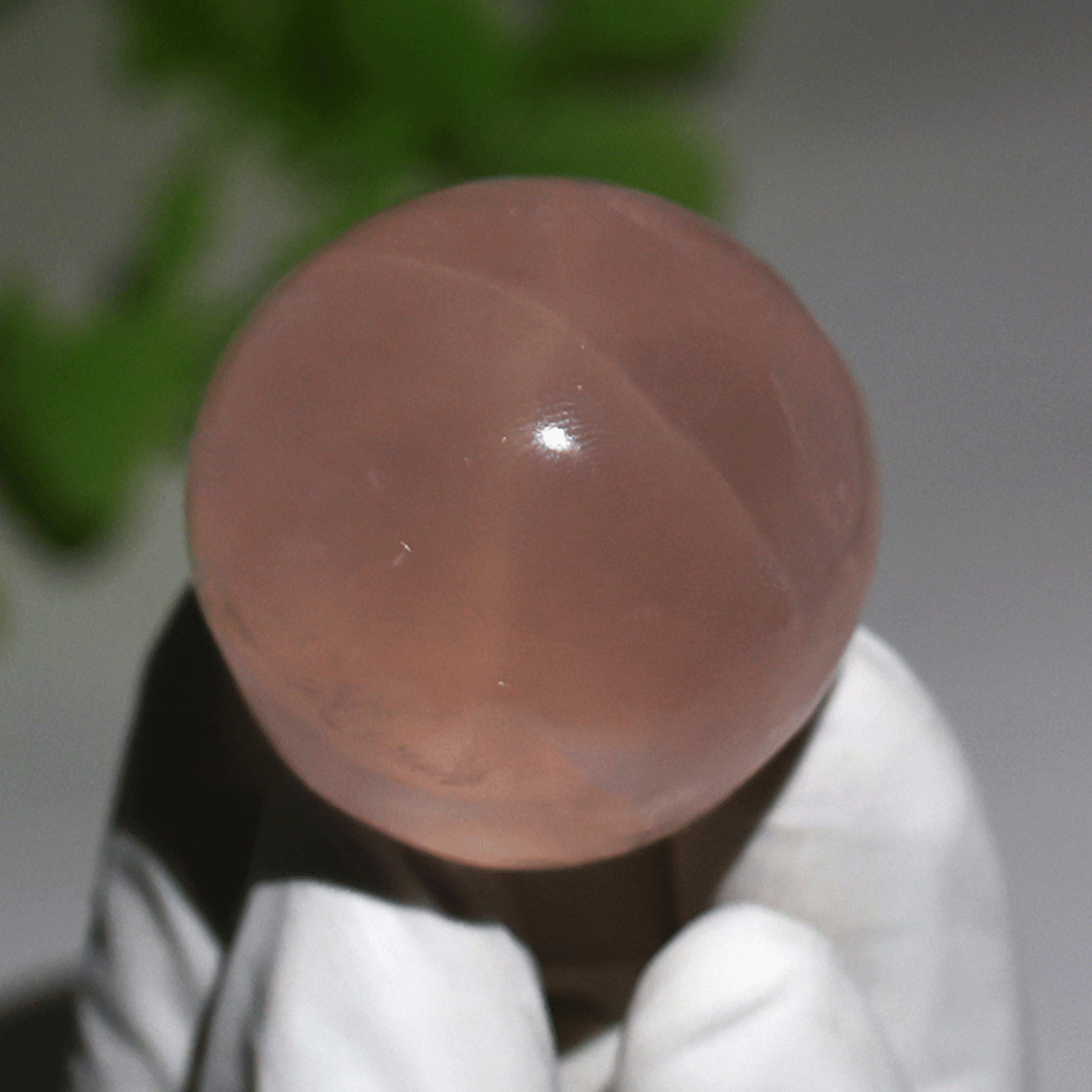 57g Gemmy Star Rose Quartz Palmstone—Celestial Love Stone— Six-Ray Star Asterism