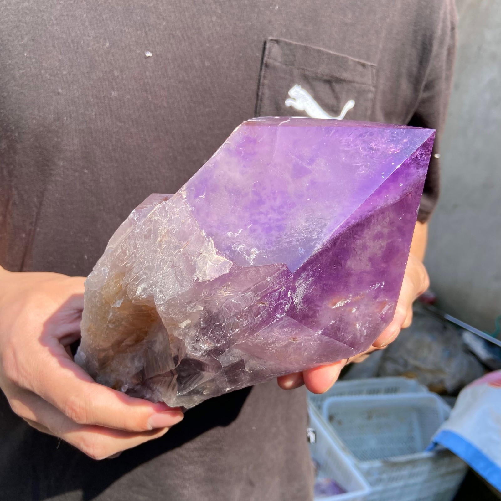 5.9lb Natural Amethyst Point quartz crystal polishing specimen Healing