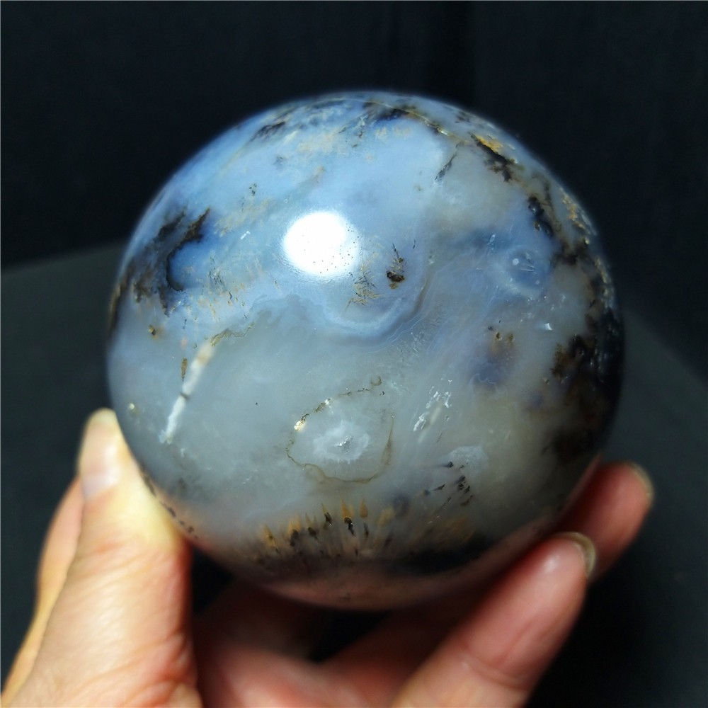 582.7G Natural Beautiful Golden Hair Rutilated Agate Stone Sphere Healing C822