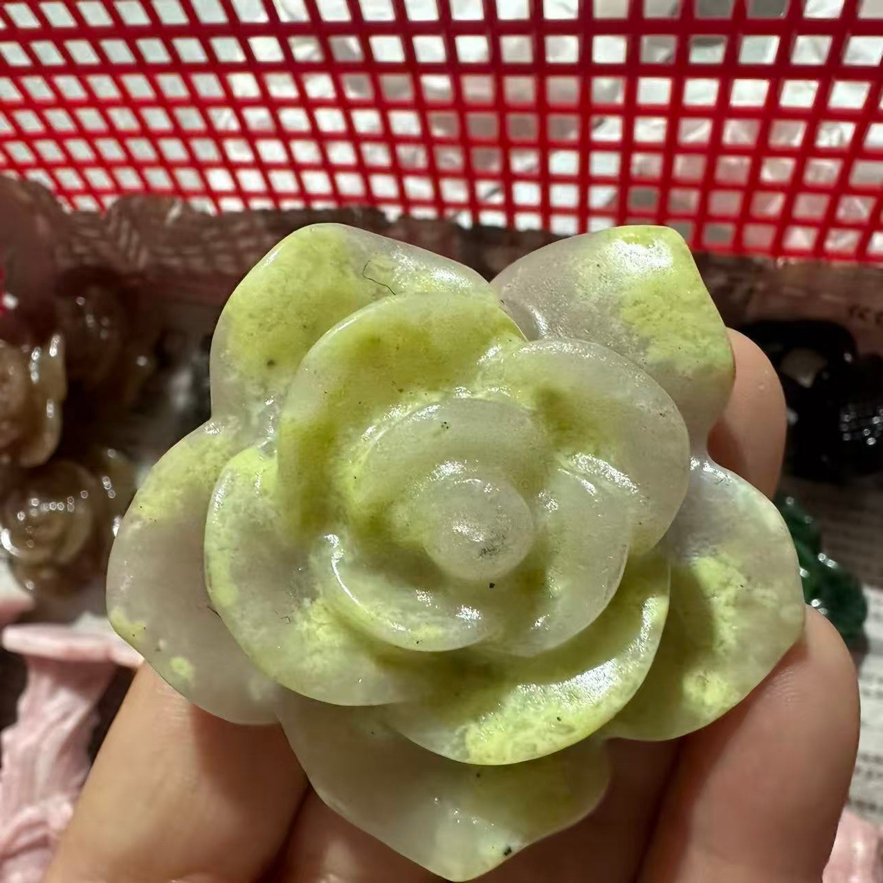 1pc Natural Mix Quartz Hand Carved Crystal Flower Skull Reiki Healing Decor