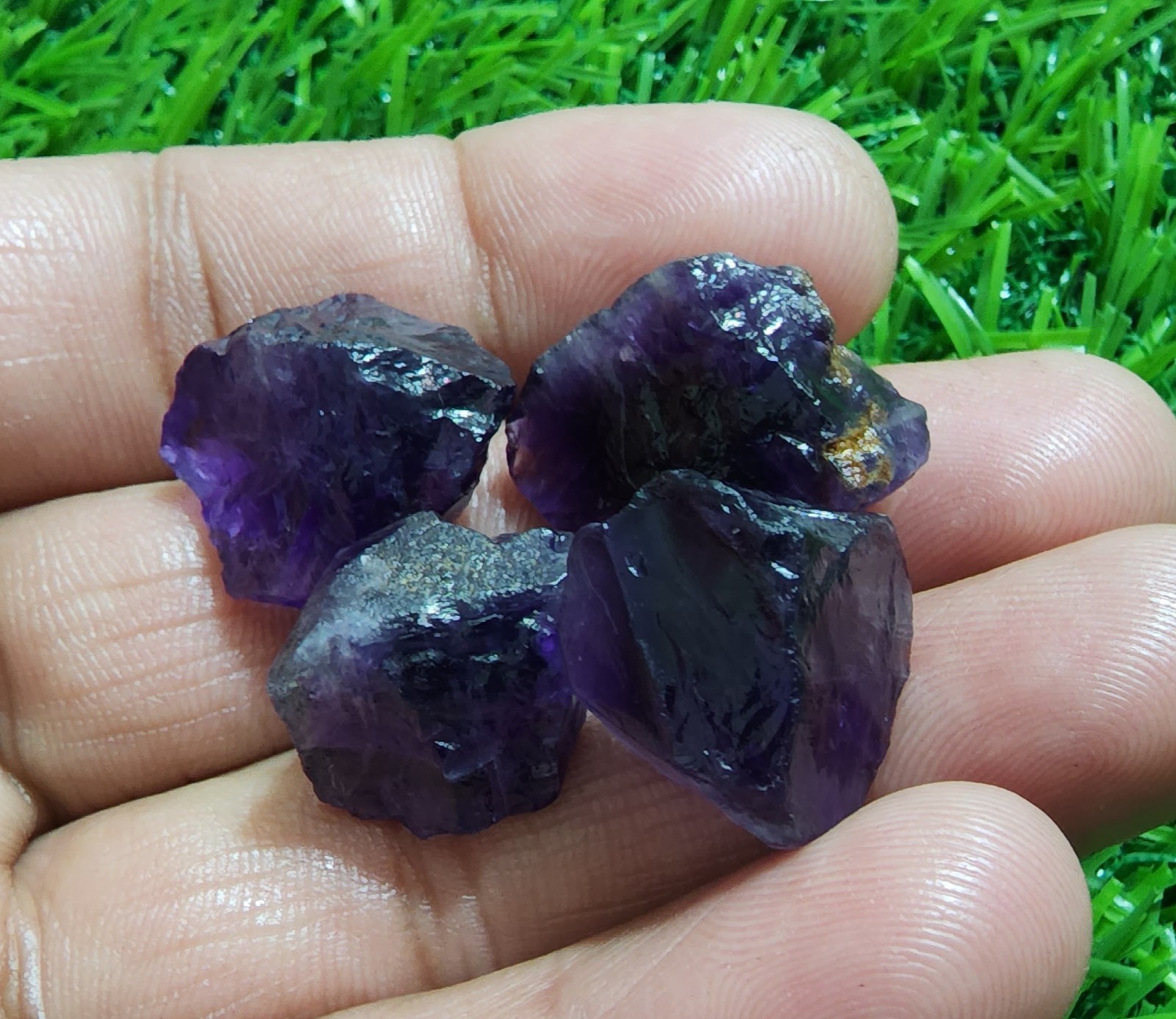 Natural Purple Amethyst Rough Stones 14-24mm Raw Crystal Healing Gemstone 4pcs