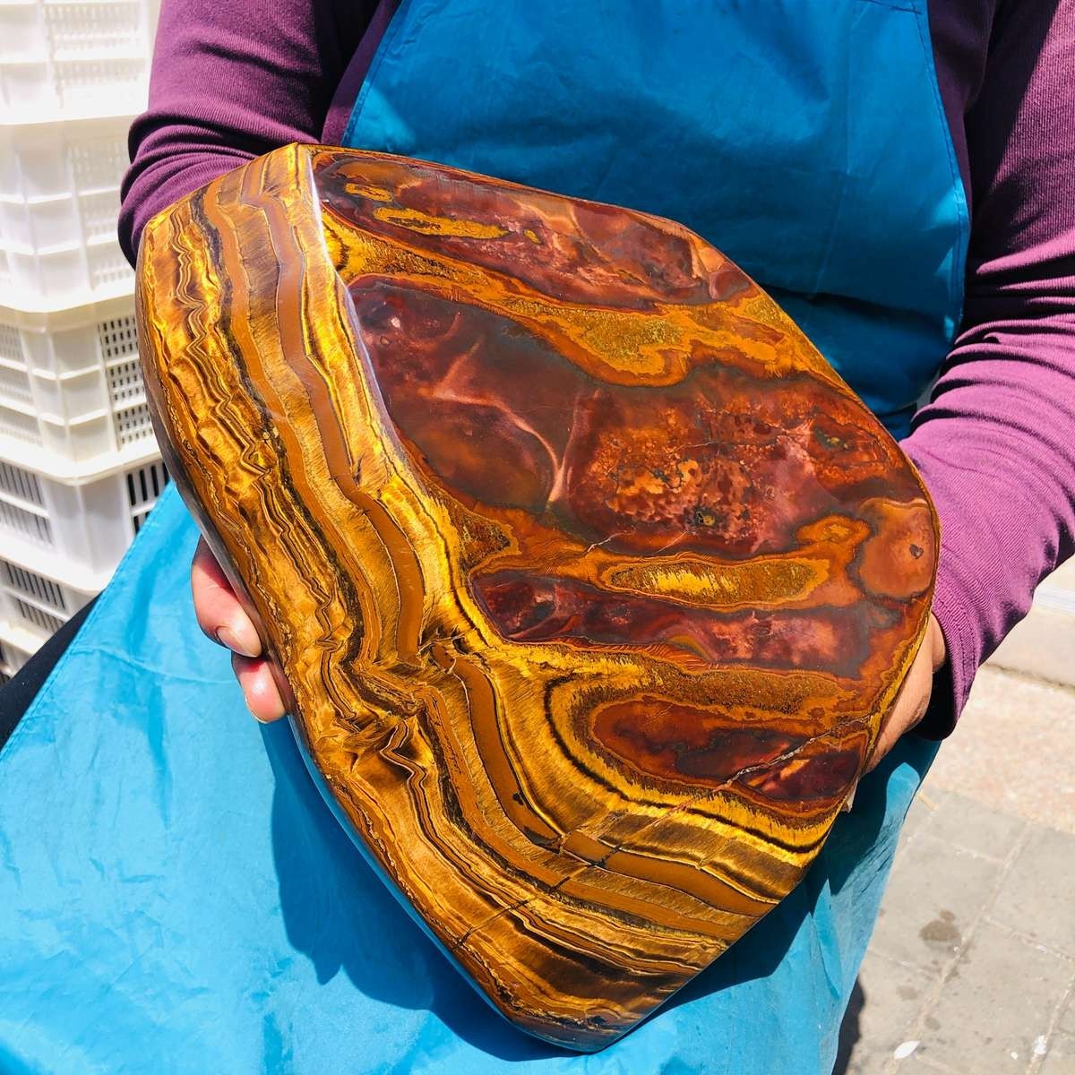 16.74LB Natural Tiger Eye Free Form Stone Reiki Healing crystal Mineral Specimen