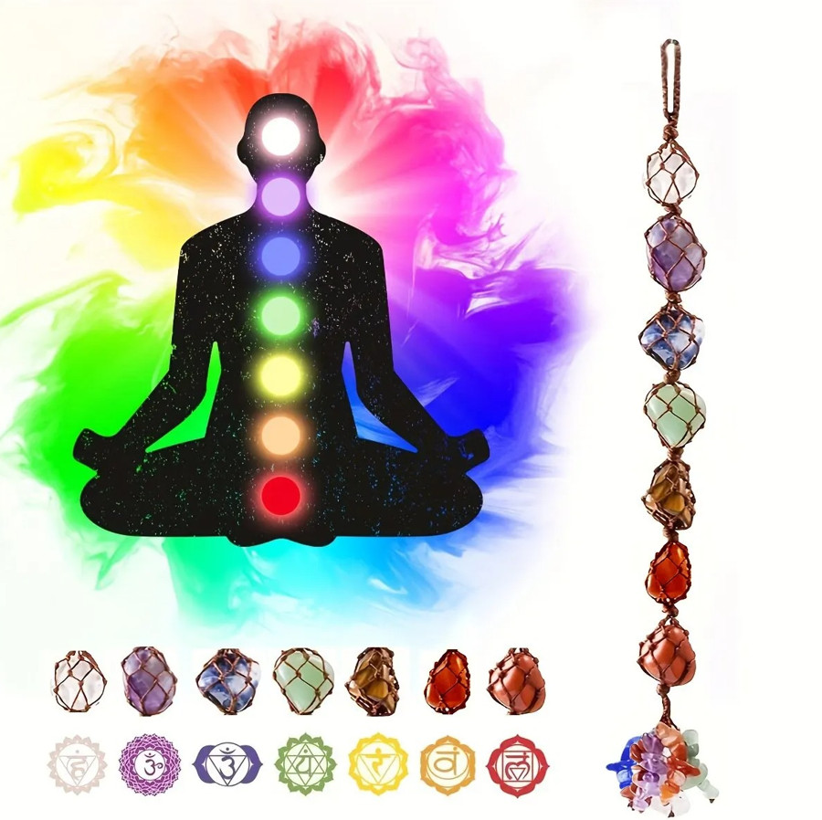 1pc Handmade 7 Chakra Healing Crystal Car & Home Window Charm Decoration – NEW