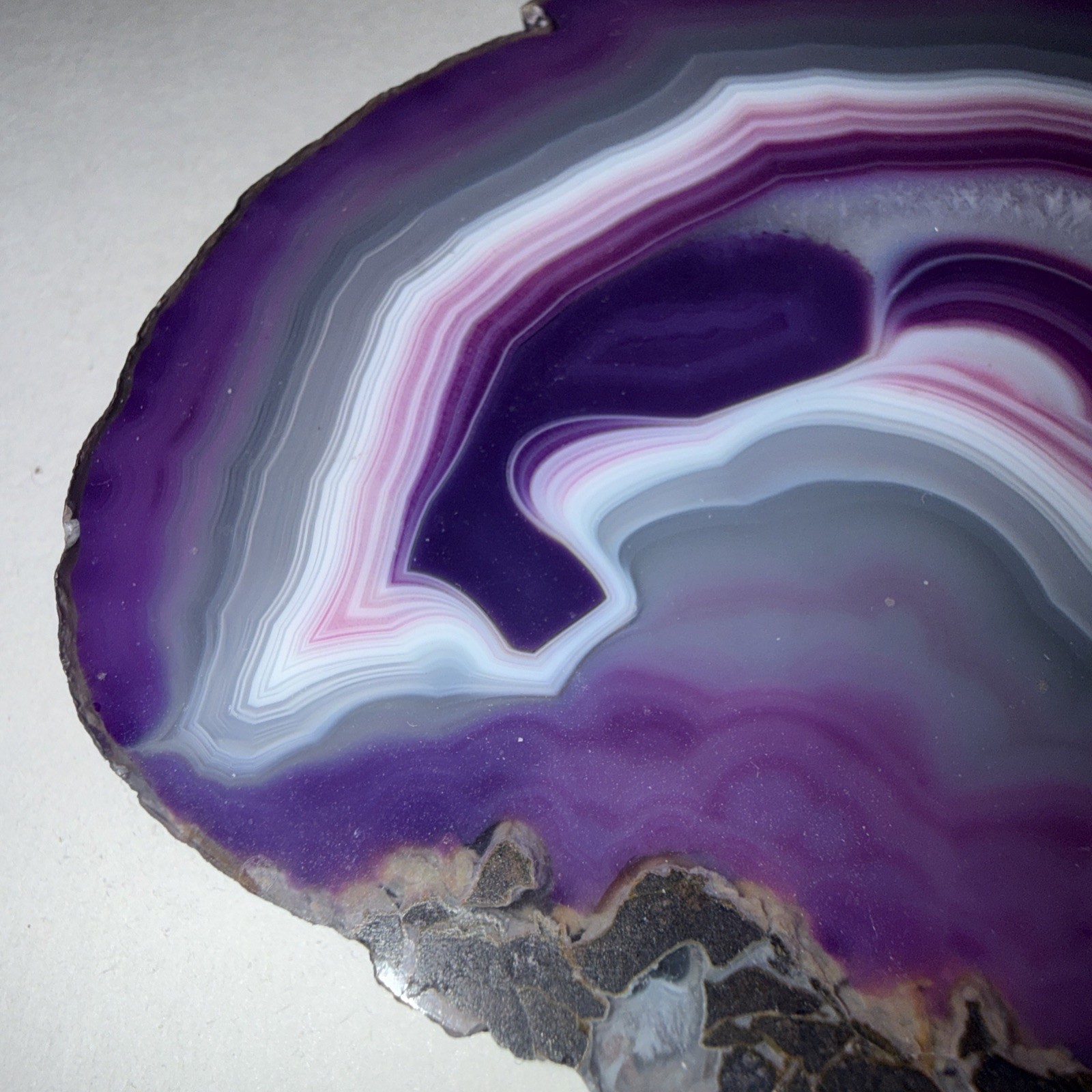 Purple AGATE Slice Made In Brazil 4 1/4” X 3 1/4”
