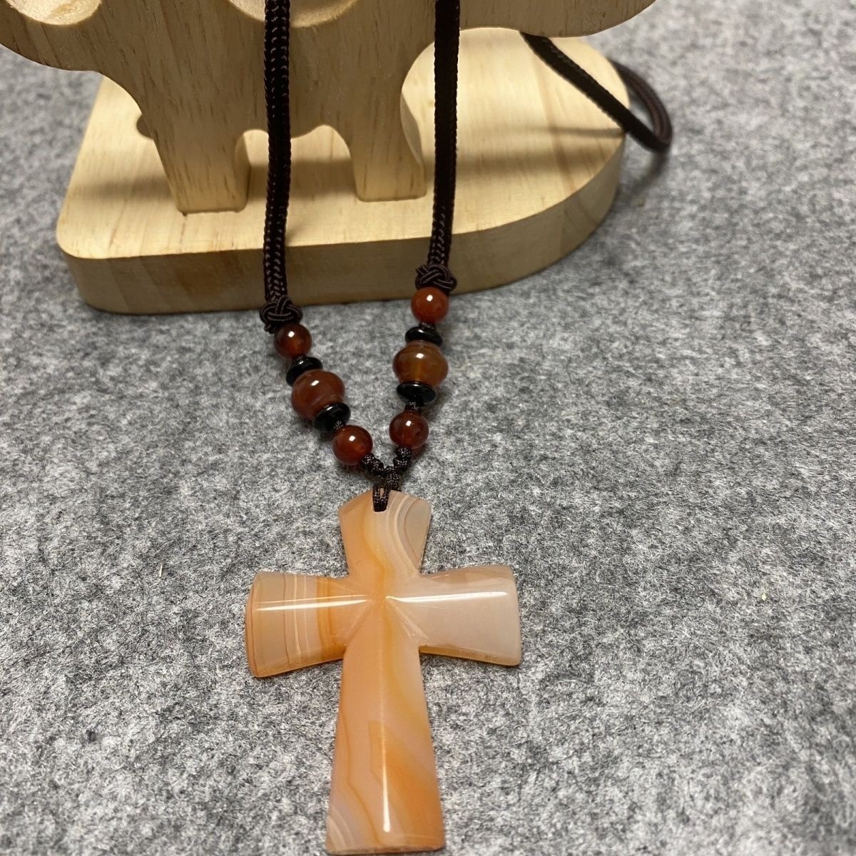 Cross Shaped Gemstone Pendant Necklace For women men Healing Chakra 1pcs