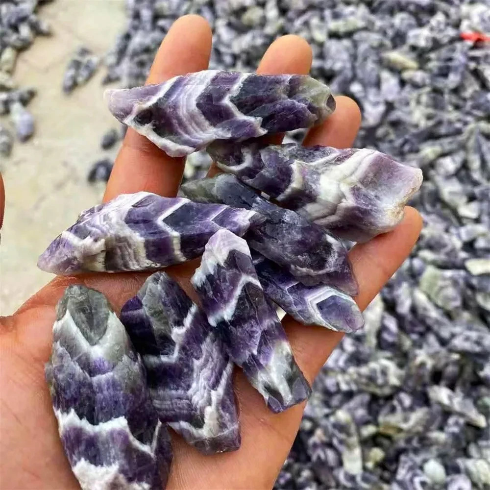 Raw Chevron Amethyst Chunk Natural Healing Crystal Mineral Rock DIY Decoration