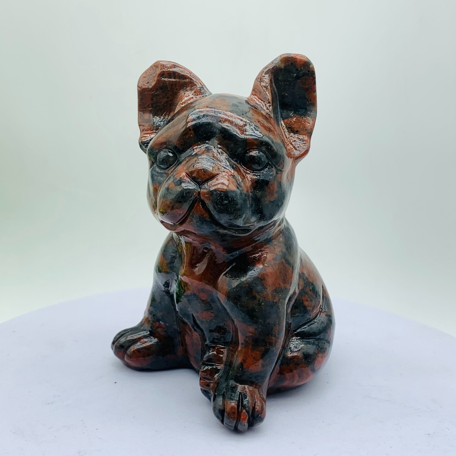 1PC French Bulldog Mix Stones Crystal Quartz Carvings Reiki Healing Decoration