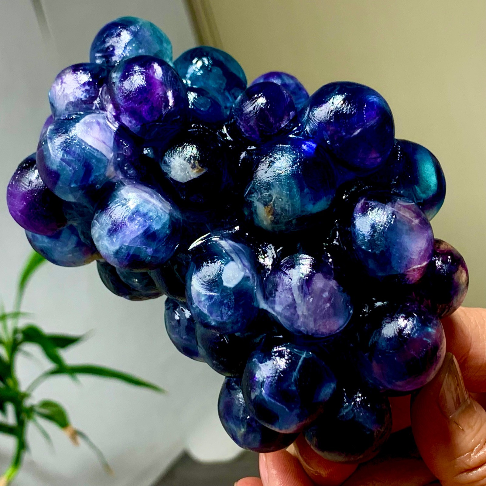 1.92LB Natural deep purple-green grape shape Crystal Madagascar mineral