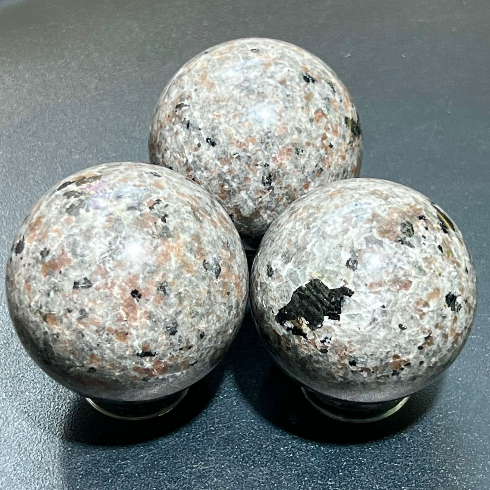 Large Syenite Polished Spheres (UV Reactive) Wholesale Gemstone Decor Supply