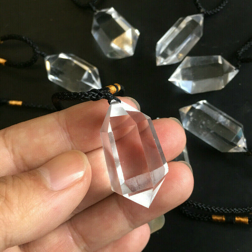 Natural Clear Crystal Quartz Point Healing Pendant Reiki Chakra Necklace Hot NEW