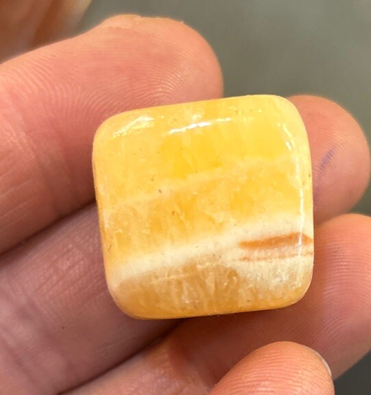 1 Piece Tumbled Orange Calcite Average Size 15 Grams
