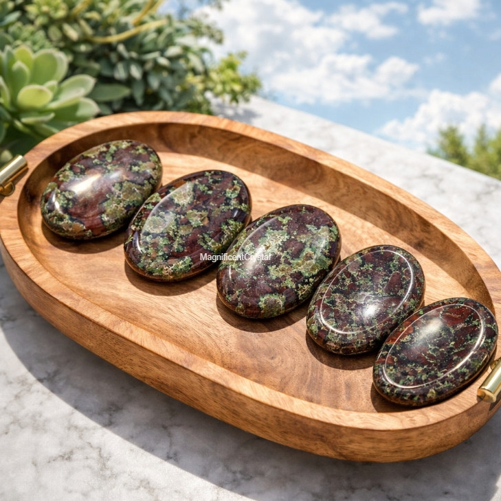 Genuine Bloodstone Worry Stone Healing Palm Stone Energy Mineral Specimens Decor