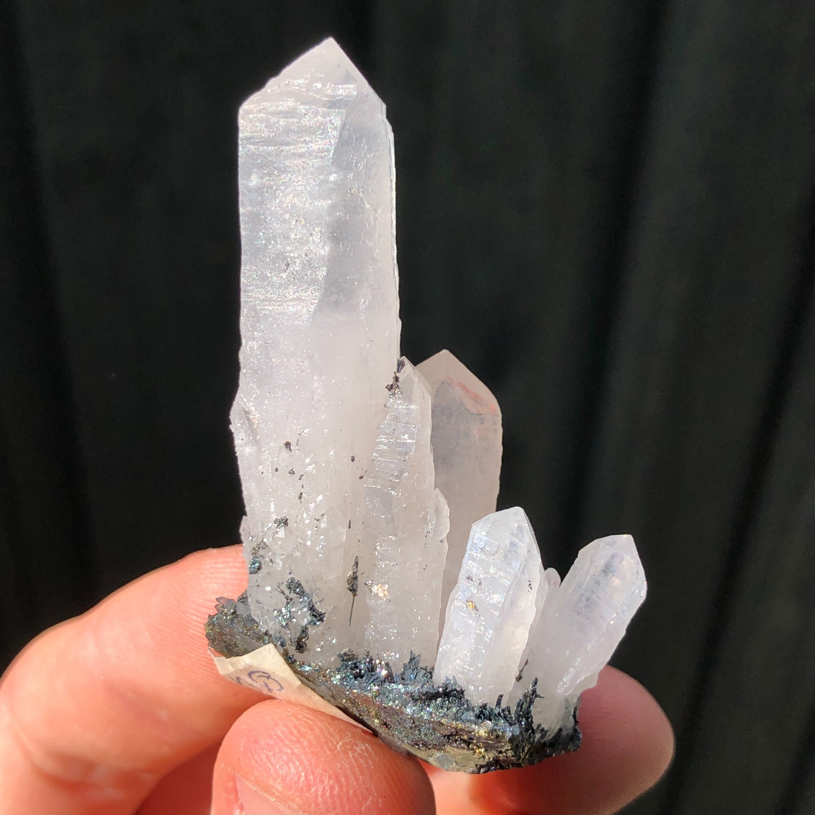 5.9cm Quartz Crystal Cluster with Unknown from Cavnic Mine, Romania