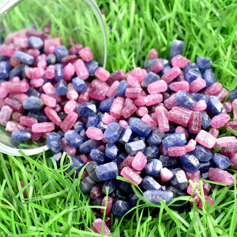 50/100g Natural Blue Sapphire / Ruby / Mix Lot Rough Loose Gemstone Precious