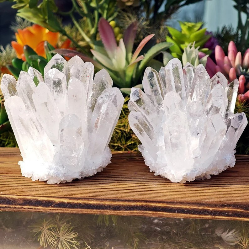 300G+ Rare Large Clear White Quartz Crystal Healing Cluster Mineral Rocks Decor