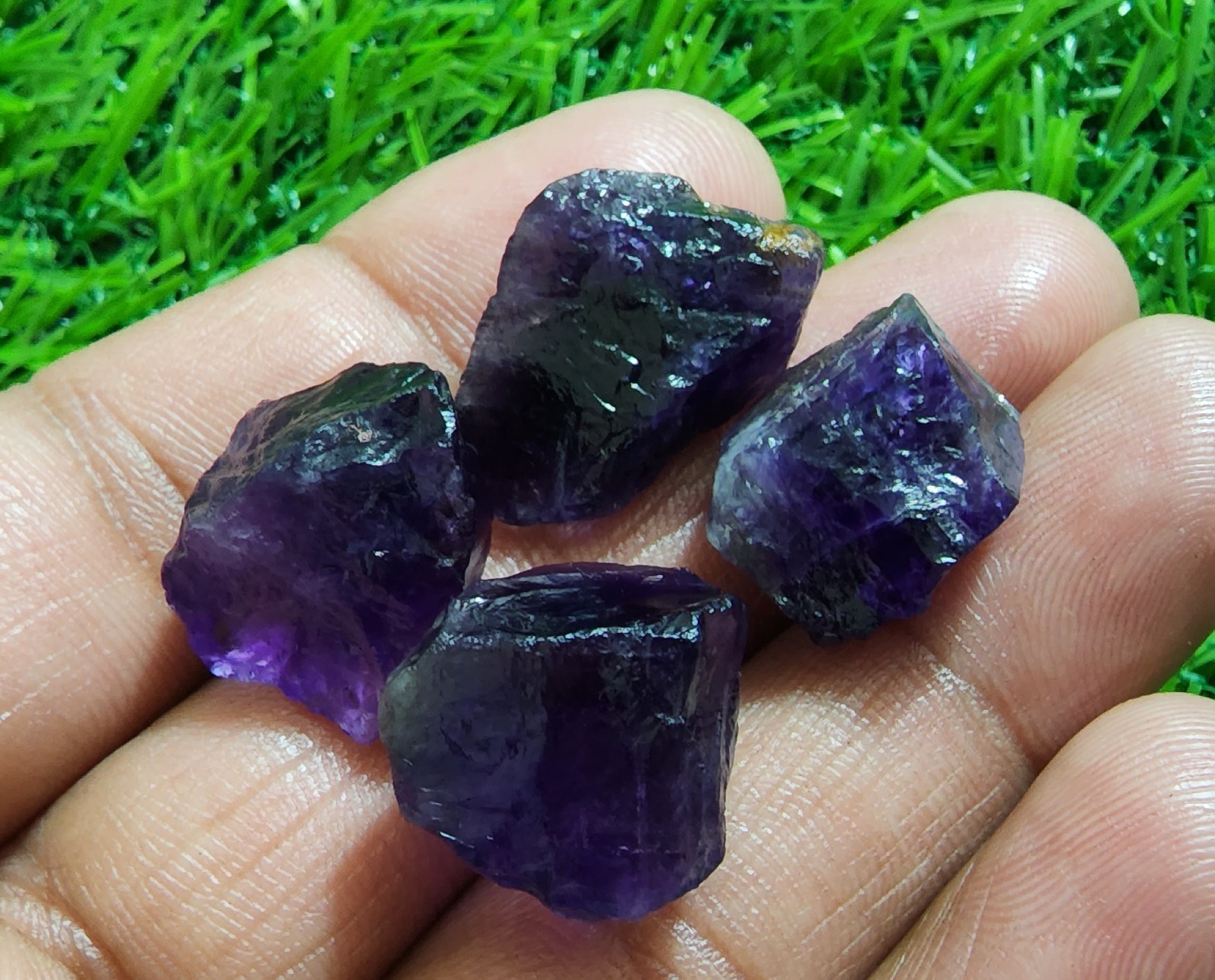 Natural Purple Amethyst Rough Stones 14-24mm Raw Crystal Healing Gemstone 4pcs