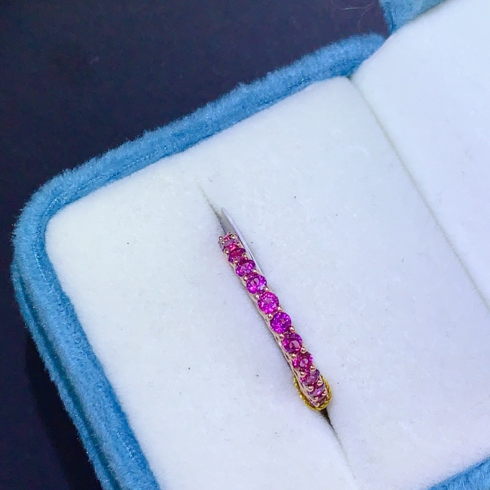 Natura garnet open Adjustable ring Gemstone Jewelry S925 Silver Plated 18K Gold