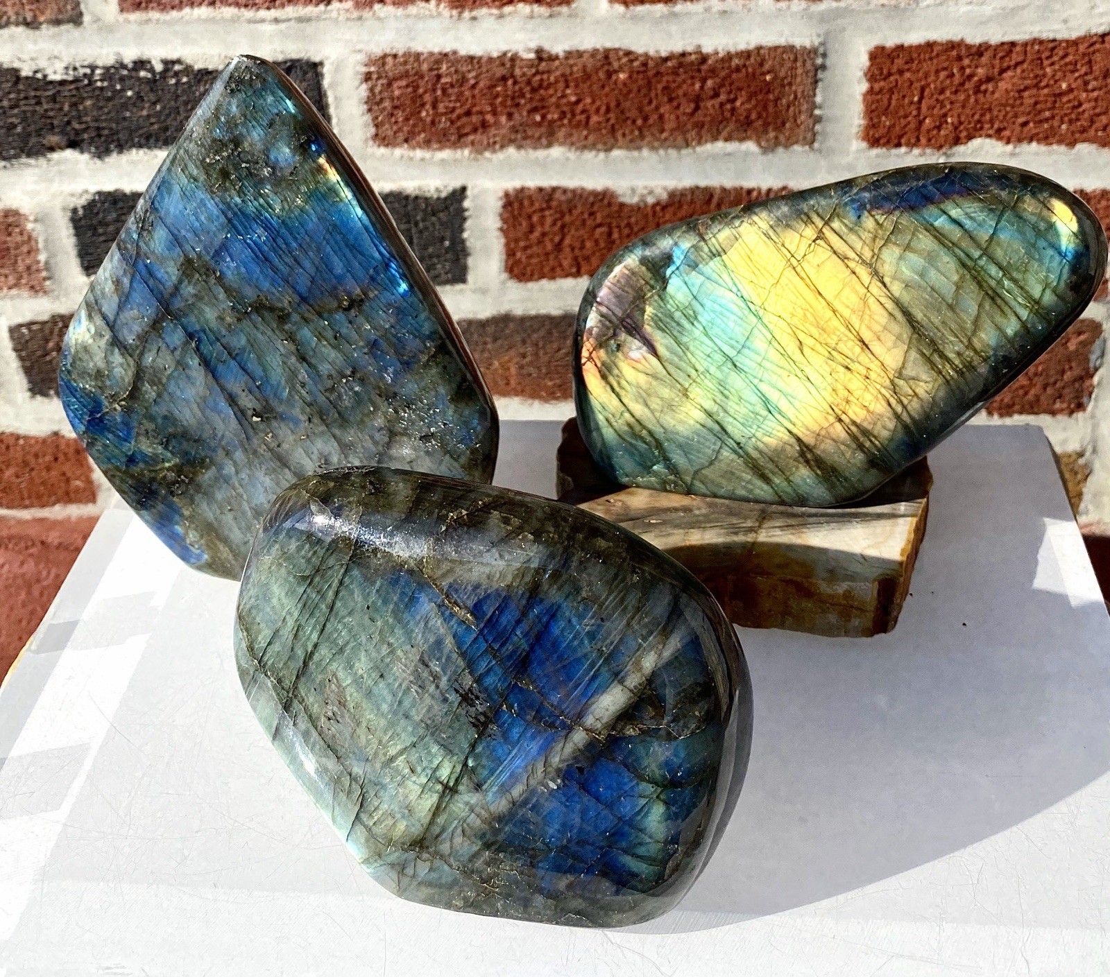 Wholesale Lot 3-5 Pcs Natural Labradorite Freeform Crystal 7.8-8 Lbs