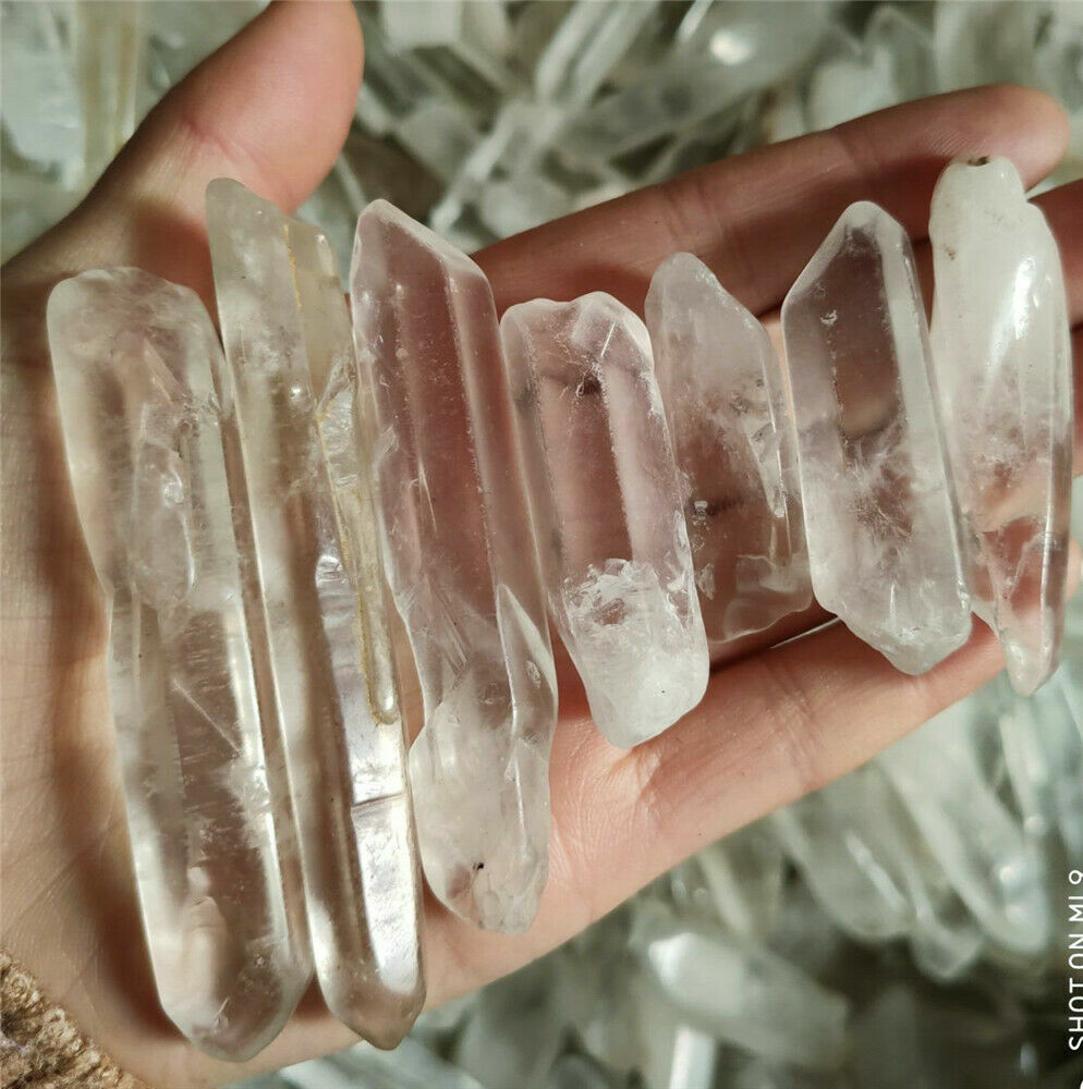 100g 4-8pcs Natural Quartz Crystal Polished Points Terminated Wand Specimen