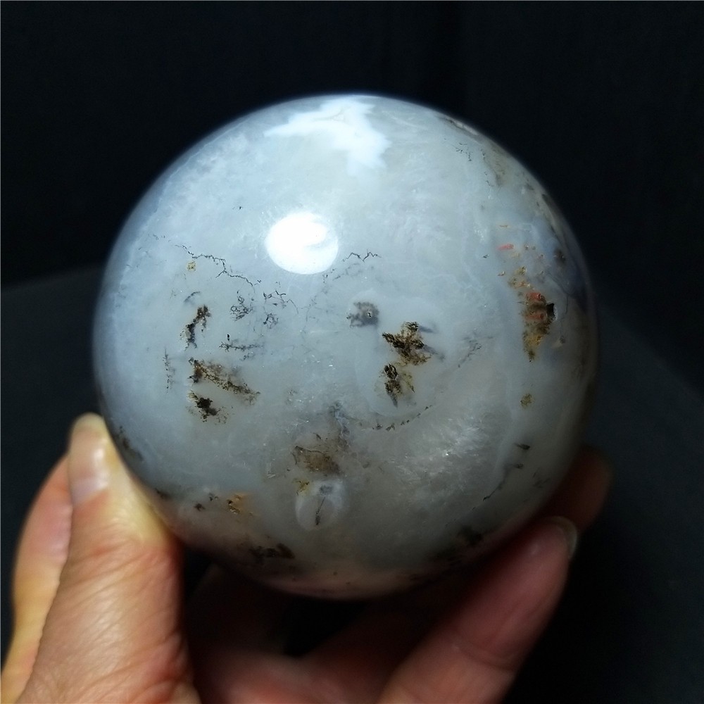 582.7G Natural Beautiful Golden Hair Rutilated Agate Stone Sphere Healing C822