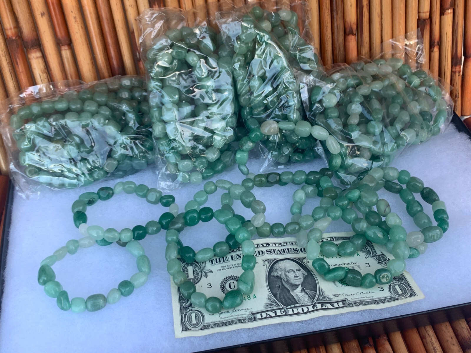 Tumbled Aventurine Stone Bracelets Bulk Lot 50 Pieces Wholesale Fast Shipping!