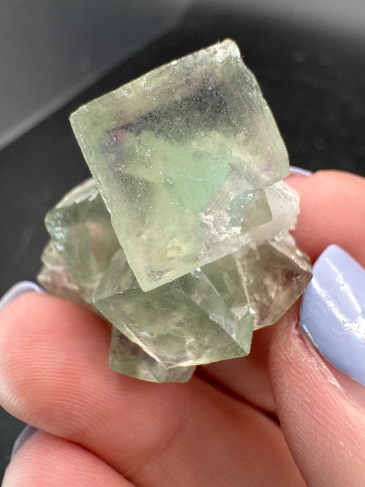 6637 Green Cubic Fluorite on Quartz Inner Mongolia 20g