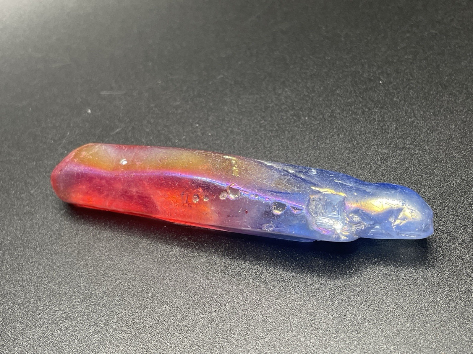 Red Blue Angel Aura Quartz Freeform Point 38g