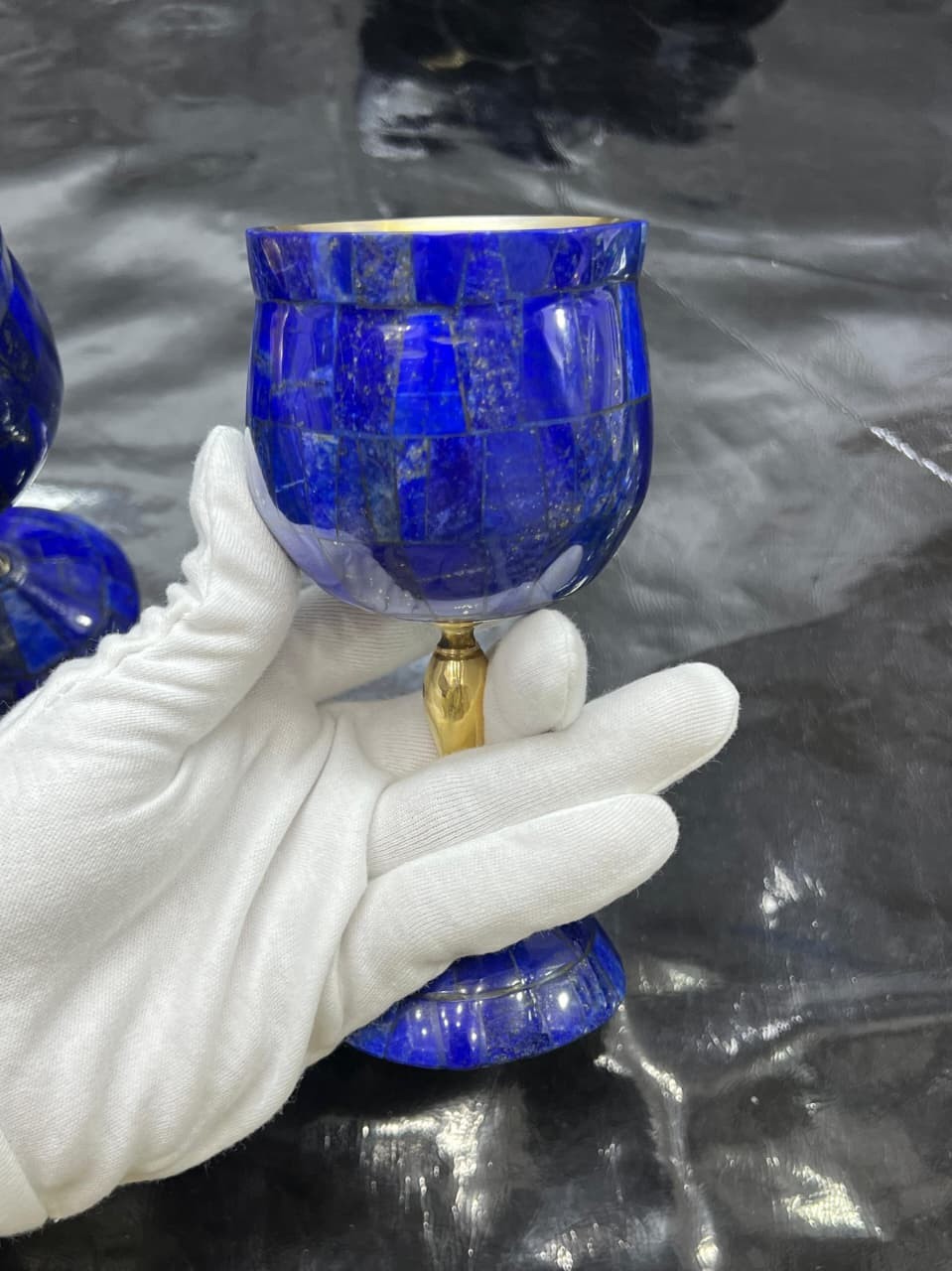 AAA Grade Natural Top Quality Lapis Lazuli Glass Handmade Gemstone