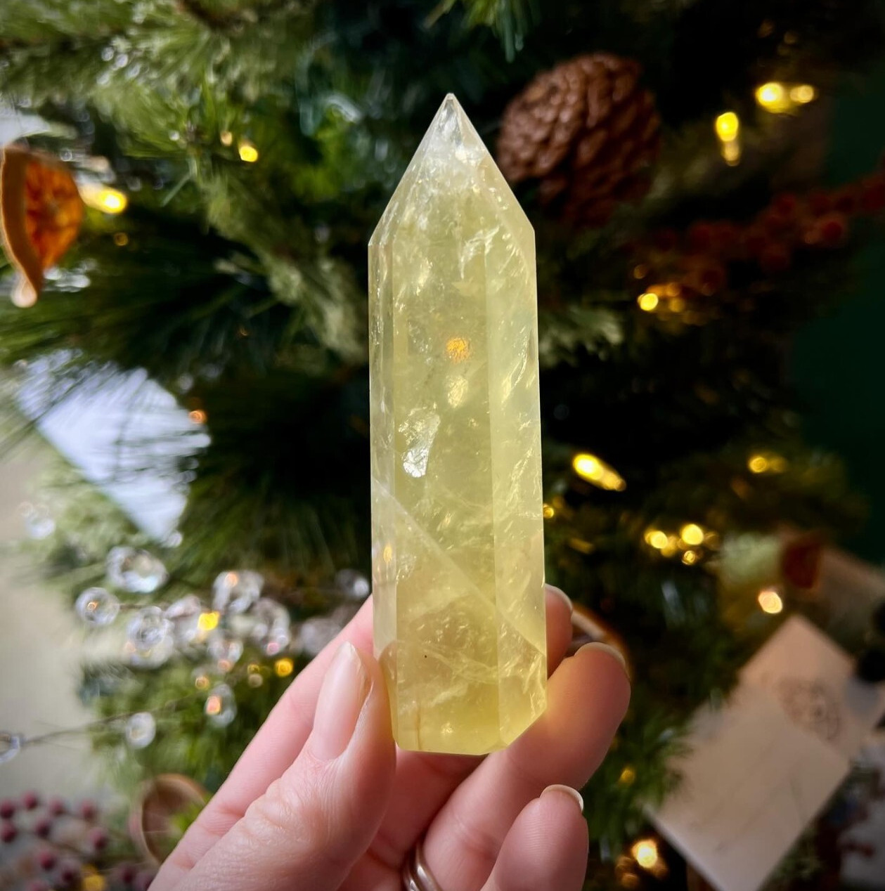 Natural Citrine Tower Point Obelisk Yellow Wealth Gemstone Mineral Home Decor