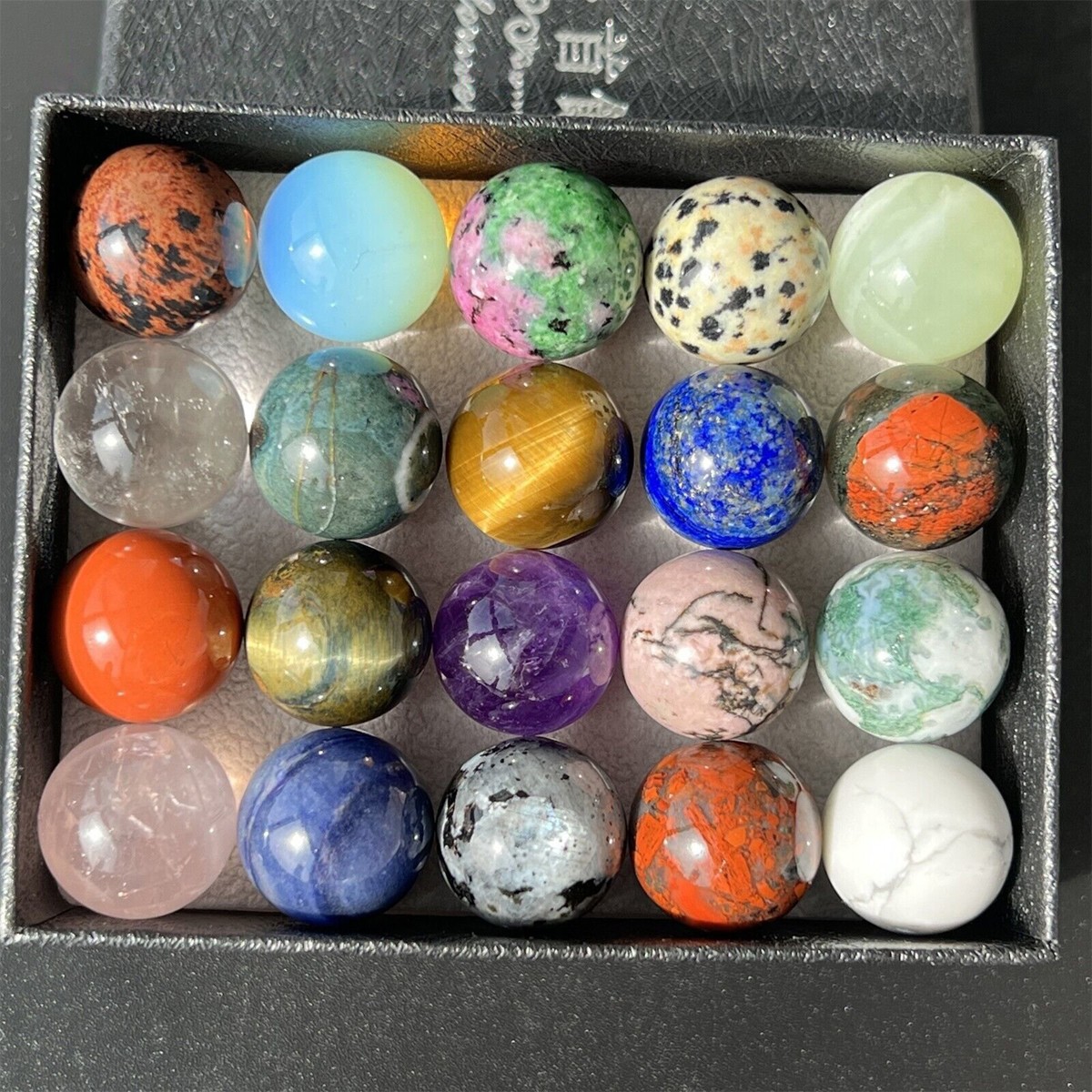 20mm Solid Gemstone Polished Rocks Minerals Crystal Healing Orb Ball Sphere