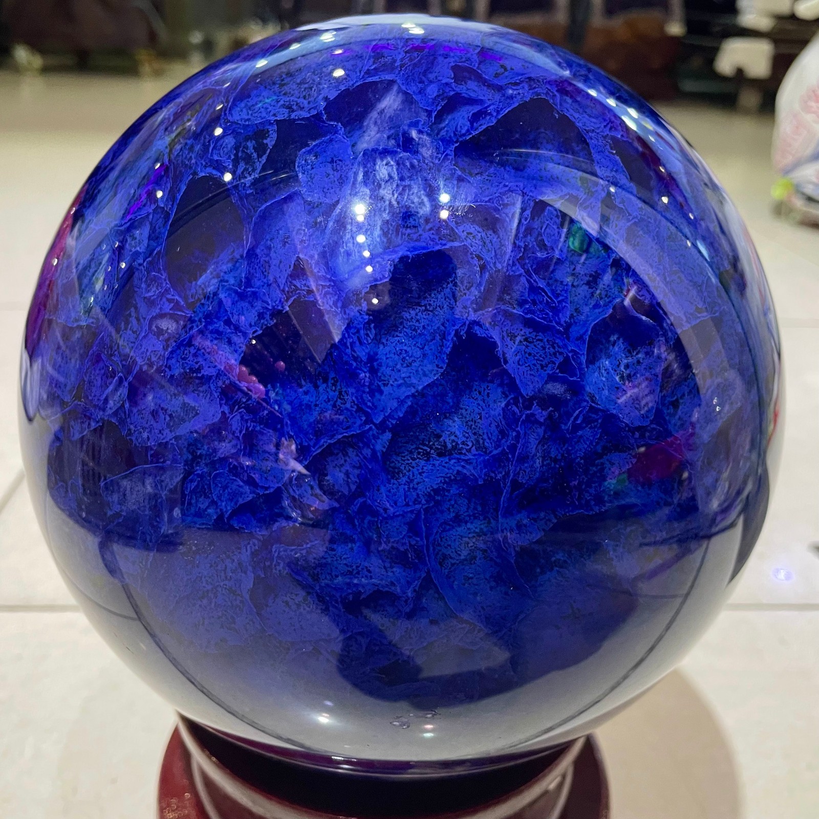 20.9LB High quality blue Smelting Quartz stone big ball Quartz Sphere