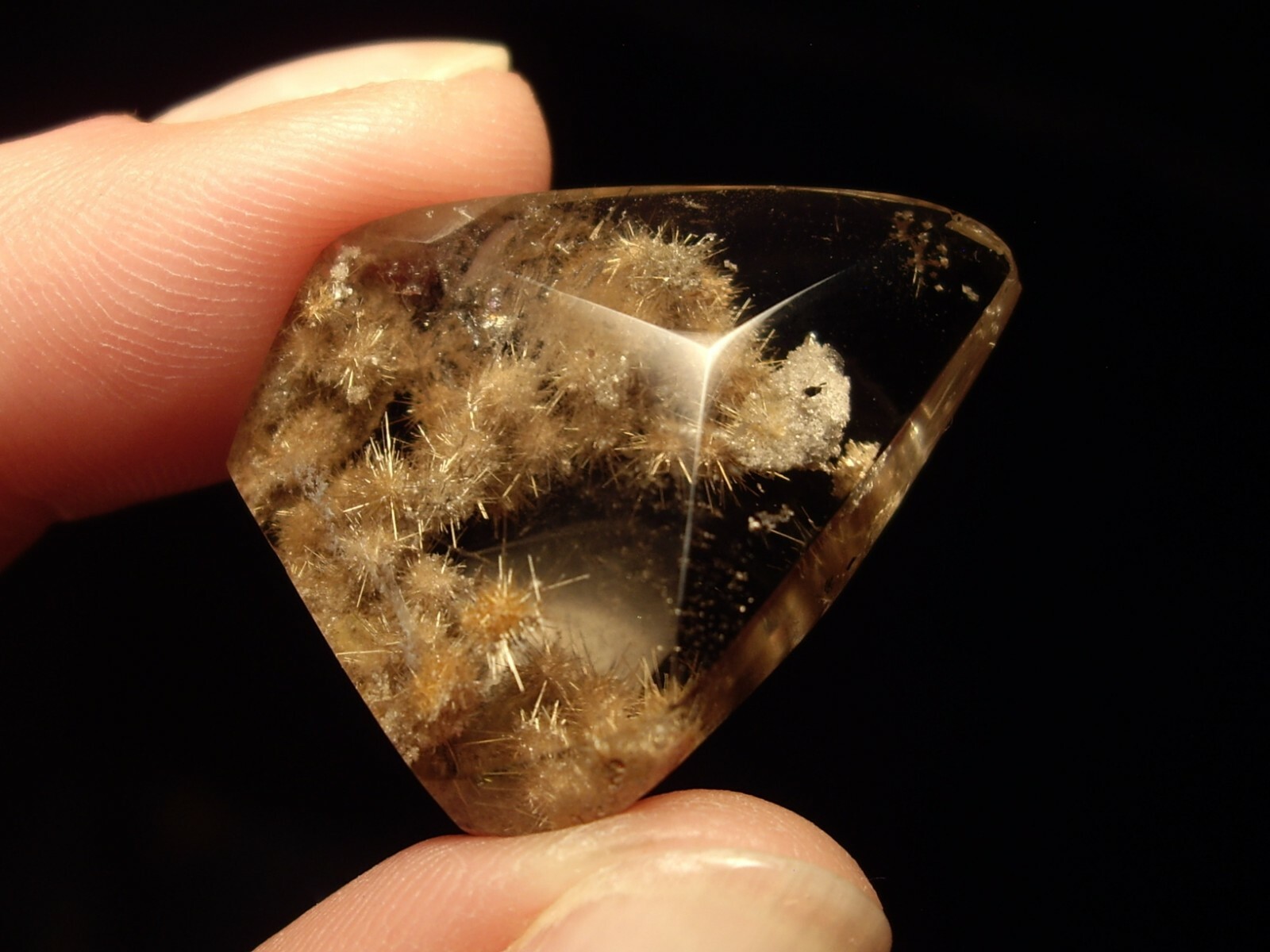 Spectacular Smoky Quartz Gemstone w/Unknown Spiky Crystal Balls Inside 7.1g