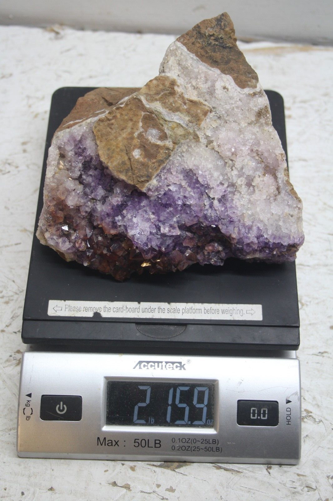 2 LB 15.9 OZ NATURAL AMETHYST SPECIMEN. UNKNOWN ORIGINS