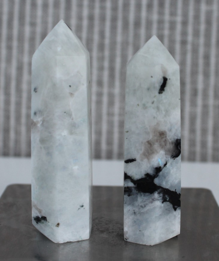RAINBOW MOONSTONE POINT BUNDLE (2) POINTS INCLUDED 154 GRAMS