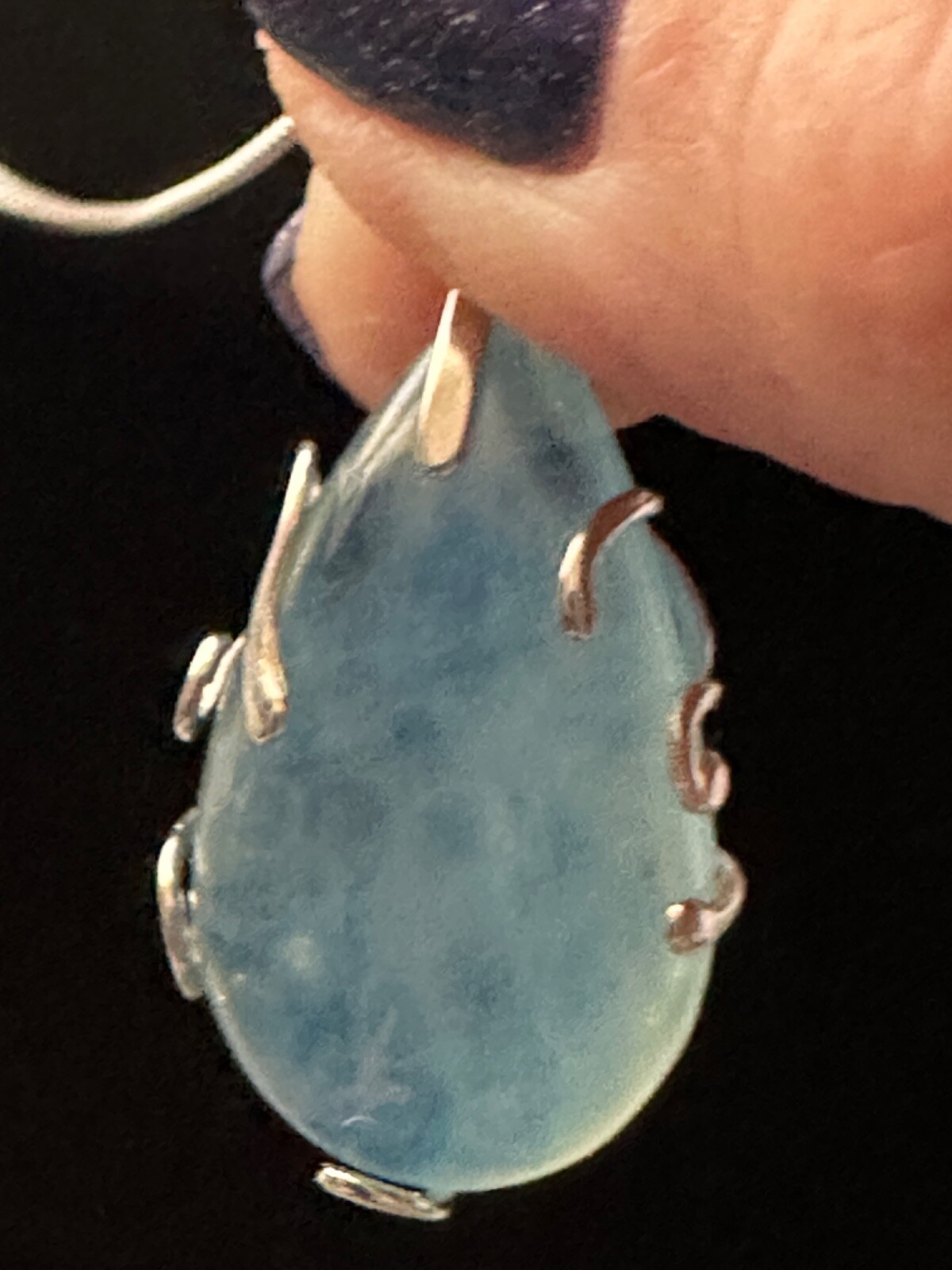 Aquamarine/Sterling Silver,Quartz Crystal,Metaphysical, Jewelry,Gem,Unique,Gift
