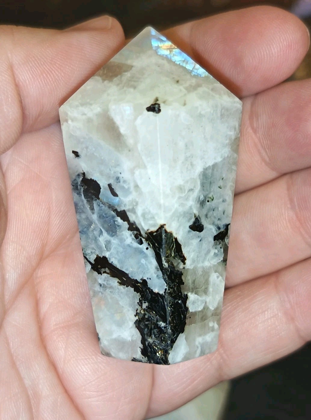 Small Rainbow Moonstone Polished Crystal Cupcake Point 50-100g