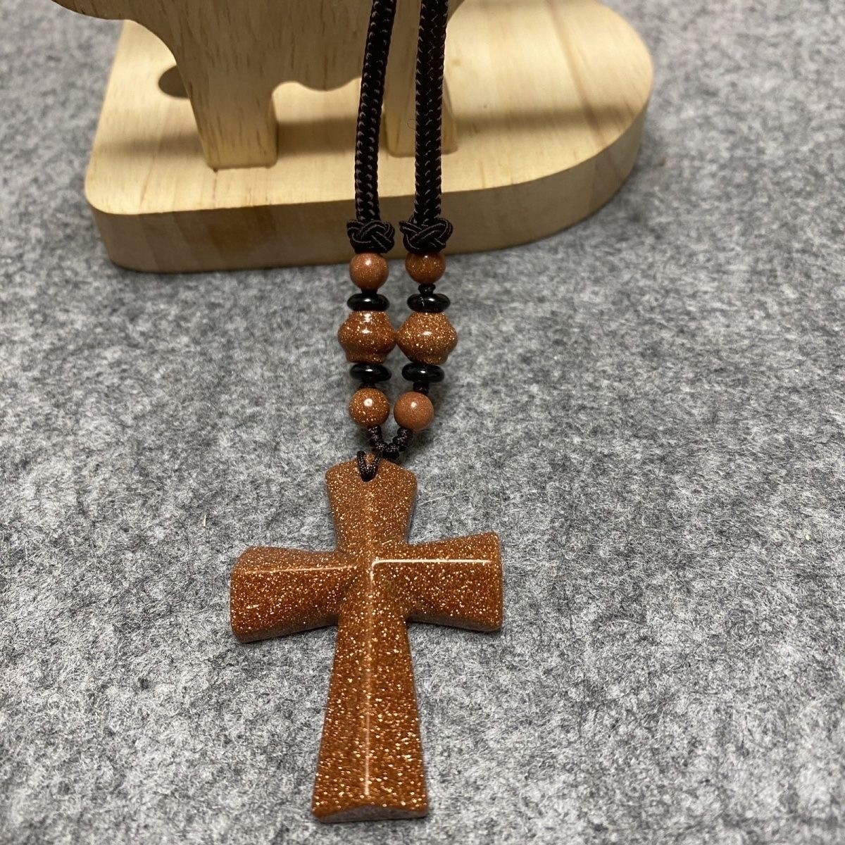 Cross Shaped Gemstone Pendant Necklace For women men Healing Chakra 1pcs