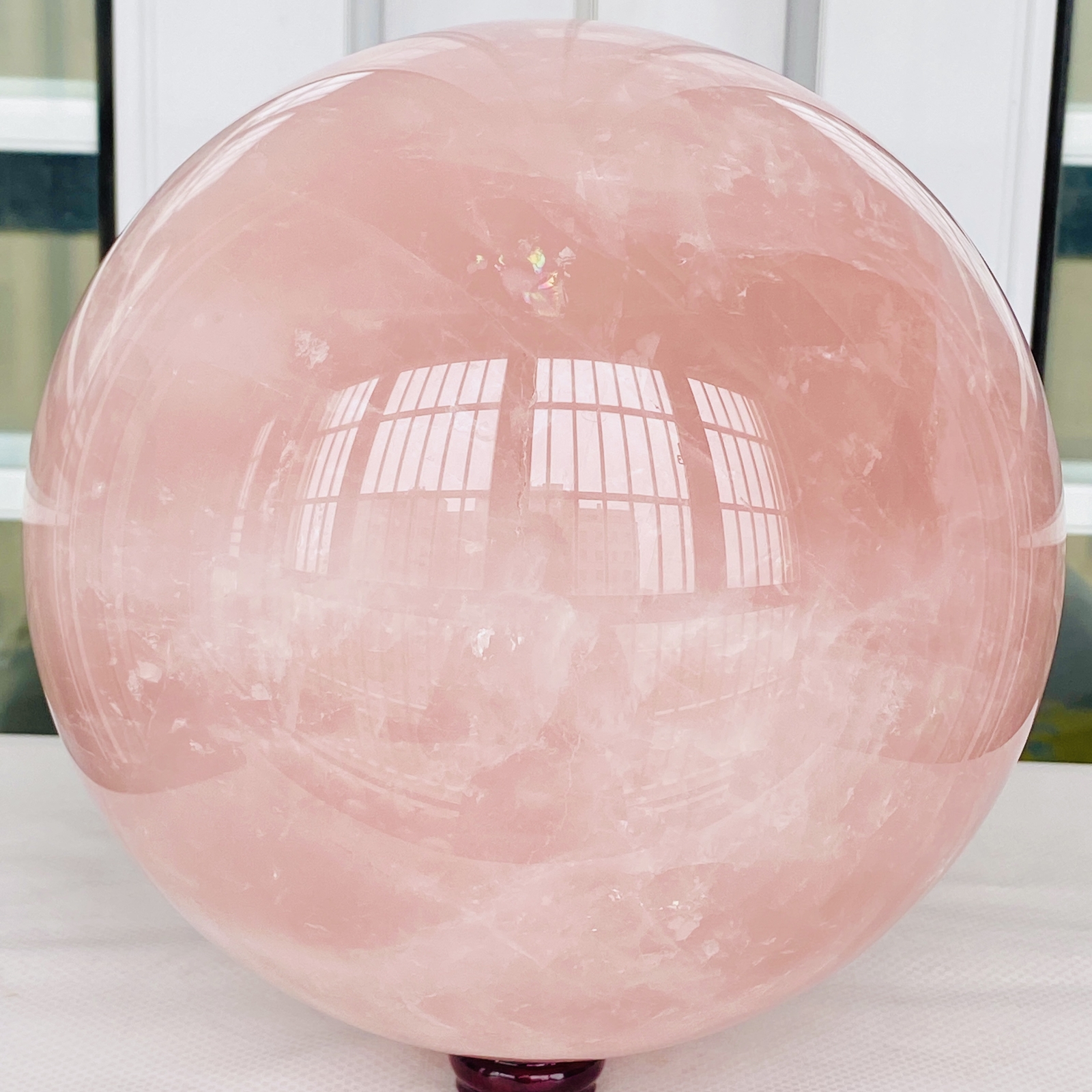 Natural Pink Rose Quartz Sphere Crystal Ball Reiki Healing 12900G