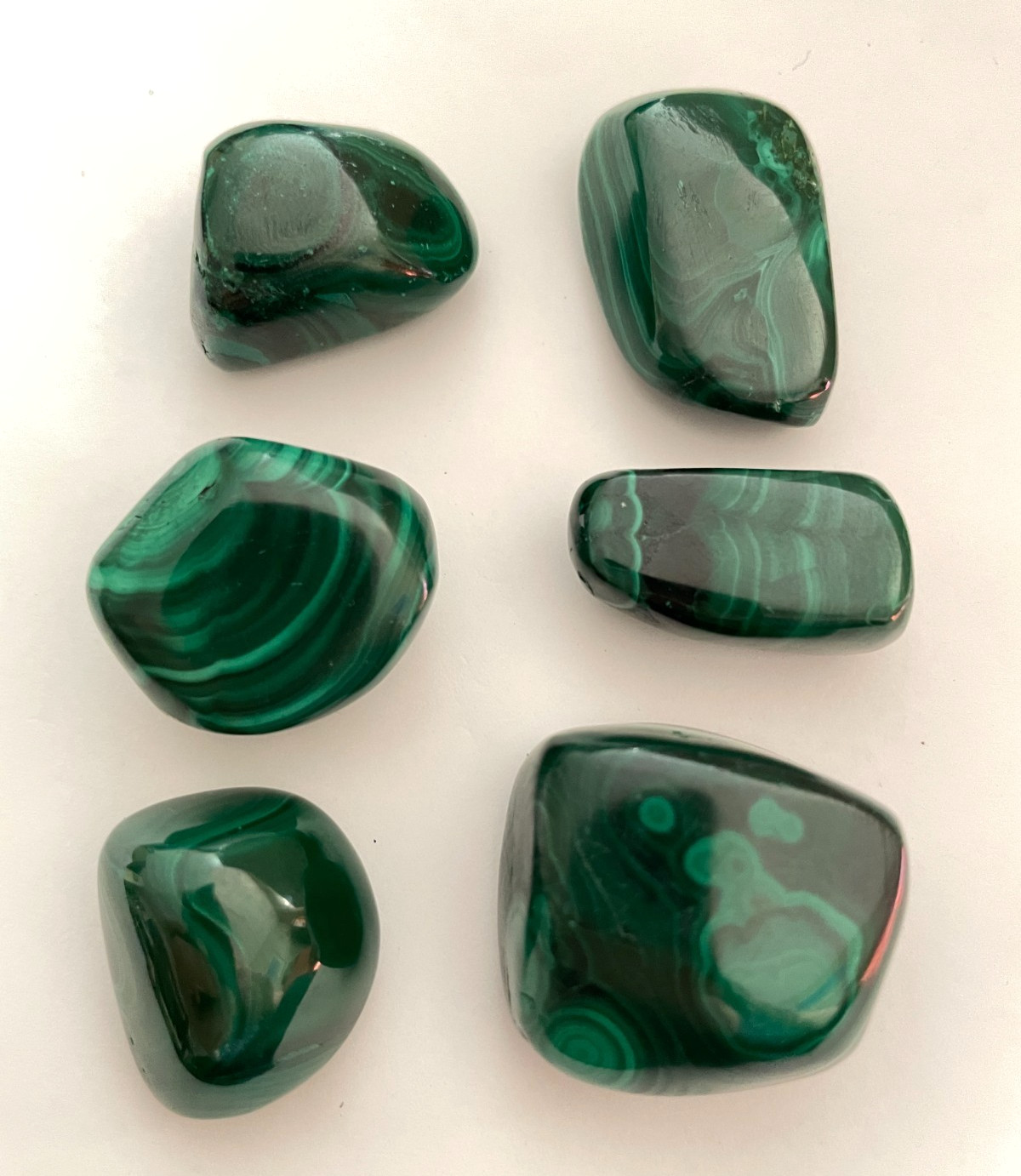 Lot of 6 Malachite Natural Genuine Stone Crystal Reiki Medium Size 0.3lb 144 g